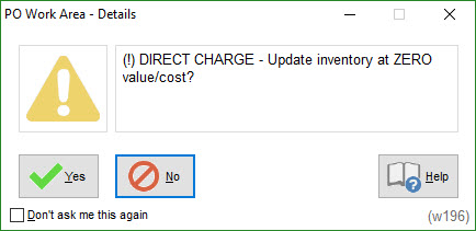 Direct Charge warning message