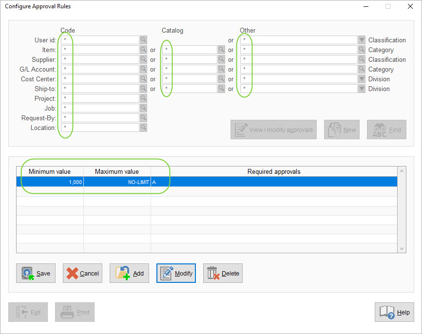 Configure Approval Rules - dollars only-2020