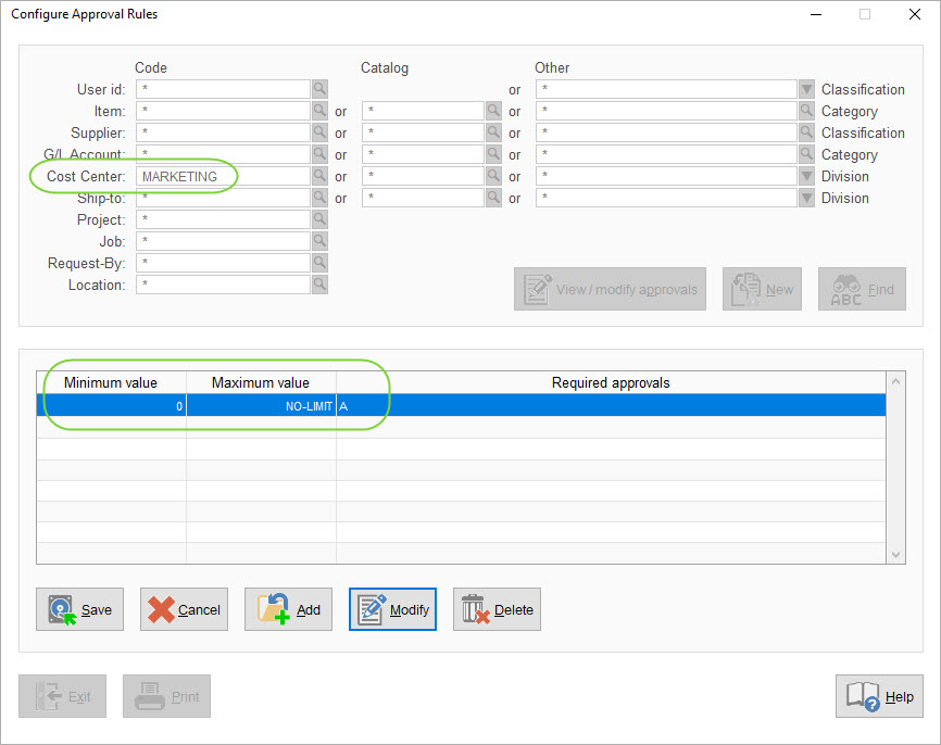 Configure Approval Rules - one field-2020